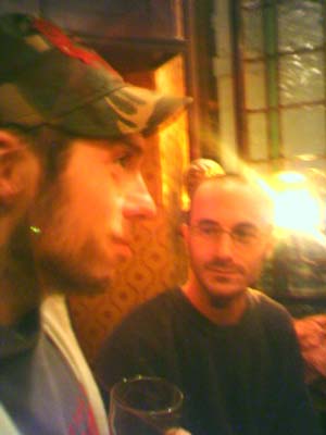 Paolo and Wojtek in a pub in London